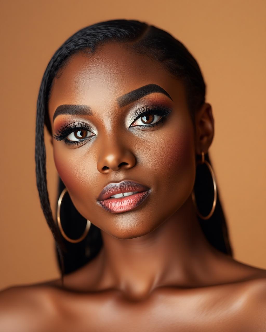 Beauty portrait showcasing makeup and lash styling