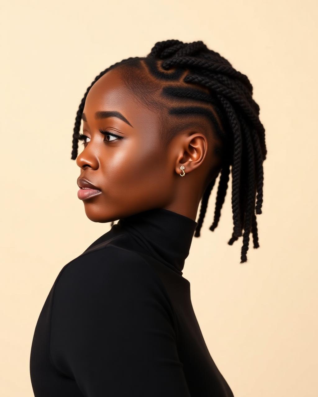 Styled microlocs in profile