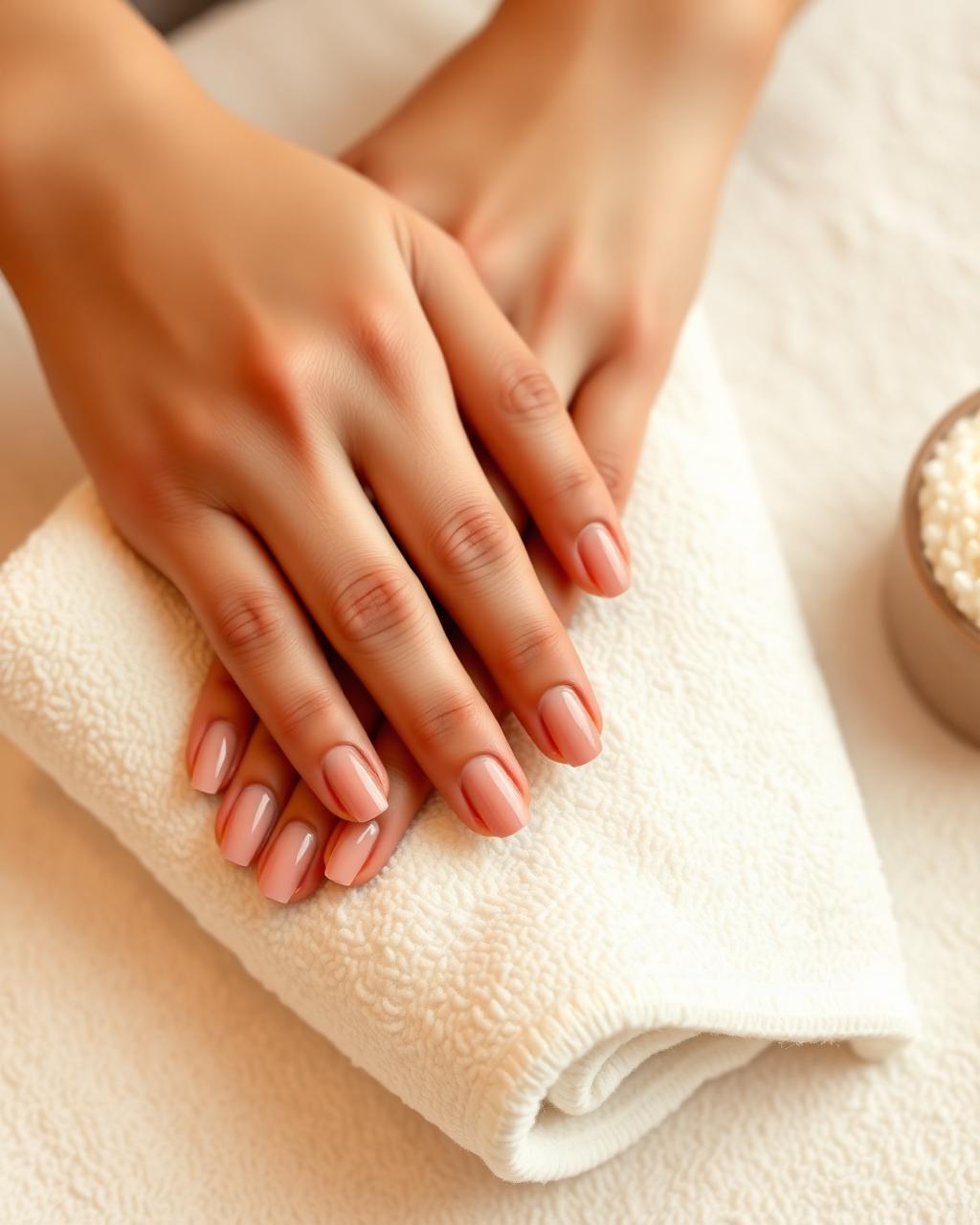 Relaxing manicure treatment at the salon